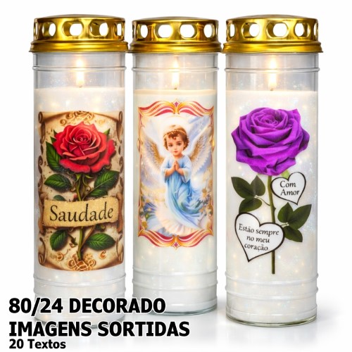 Círio Vela 80/24 - Texto, Decorado