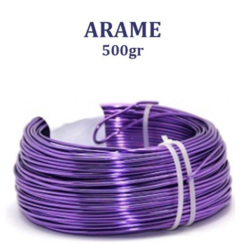 Rolo de Arame de Alumínio 500g - Roxo
