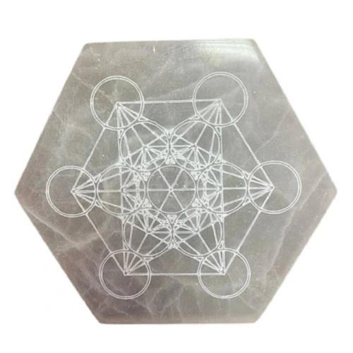 Base Hexagonal em Selenita 17cm - Metatron