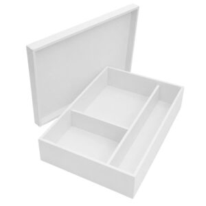 Caixa em Madeira para Vela de Batizado 25x38x8cm - Branco Lacado