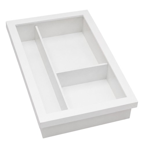 Caixa em Madeira com Vidro para Vela de Batizado 25x37,5x7,5cm - Branco Lacado