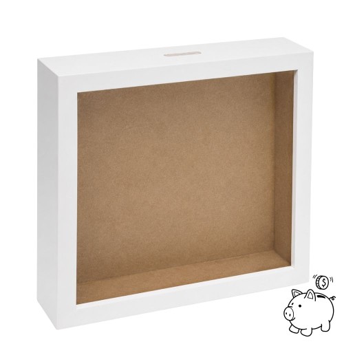 Mealheiro em Madeira com Vidro 17x17x3,8cm - Branco Lacado