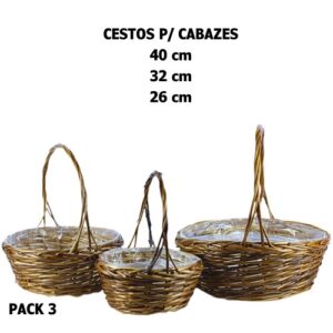 Cestos Redondos em Vime - Pack 3