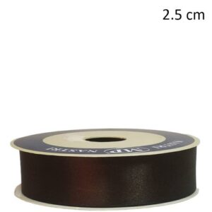 Rolo de Fita de Cetim 25mm x 50m - Chocolate