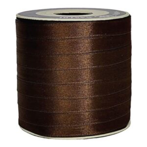 Rolo de Fita de Cetim 10mm x 50m - Castanho Escuro