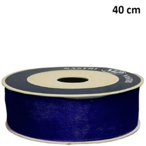 Rolo de Fita de Organza 40mm x 50m - Azul Escuro