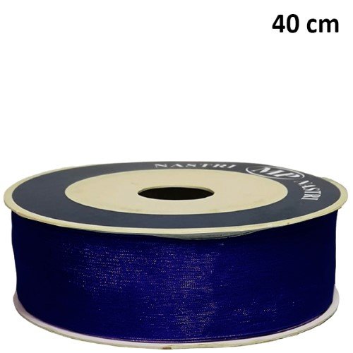 Rolo de Fita de Organza 40mm x 50m - Azul Escuro