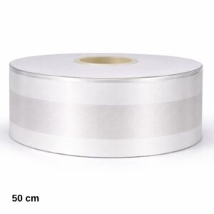 Rolo de Fita para Funeral 50mm x 50m - Branco / Prateado