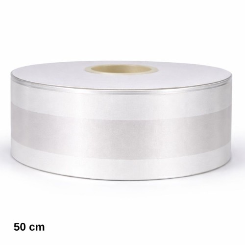 Rolo de Fita para Funeral 50mm x 50m - Branco / Prateado