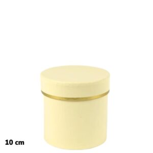 Caixa Redonda em Cartão com Tampa 10cm - Creme
