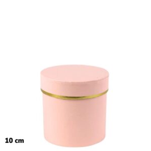 Caixa Redonda em Cartão com Tampa 10cm - Rosa