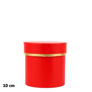 Caixa Redonda em Cartão com Tampa 10cm - Vermelho