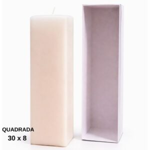 Vela Decorativa Quadrada 30x8cm - Branco