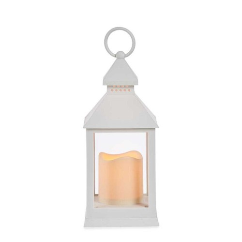 Lanterna 23,5cm com Vela Elétrica LED sem Pilhas - Branco