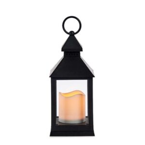 Lanterna 23,5cm com Vela Elétrica LED sem Pilhas - Preto
