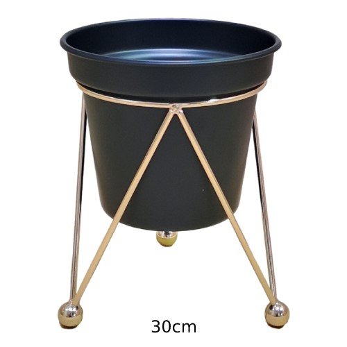 Vaso Floreira em Chapa com Suporte Metálico 24x21x29cm