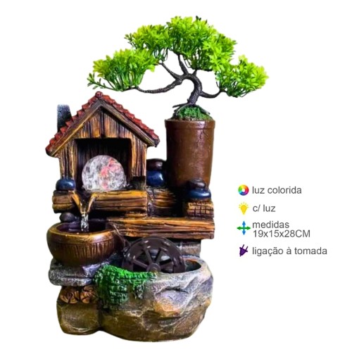 Fonte de Água em Resina 18x15x35cm