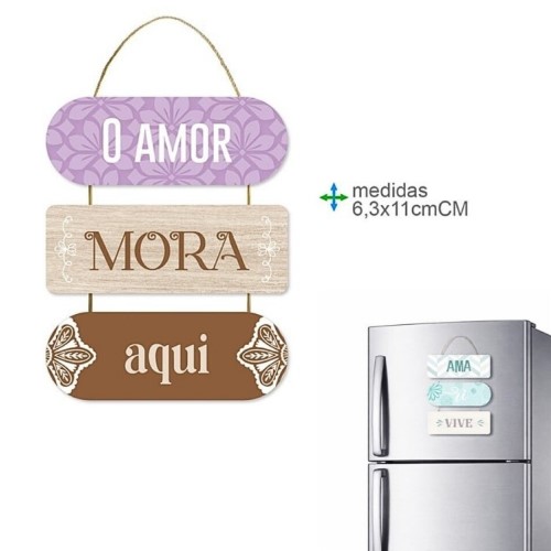 Placa com Íman para Frigorífico com Texto 6,3x11cm