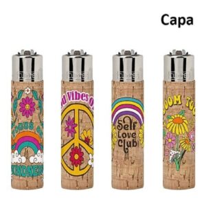Isqueiro Clipper Recarregável com Cortiça - Hippie Sentences