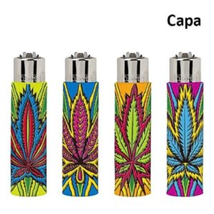 Isqueiro Clipper Recarregável com Capa - Weed Leaf