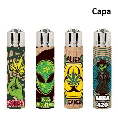 Isqueiro Clipper Recarregável com Cortiça - Alien