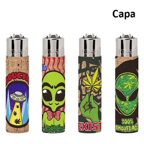 Isqueiro Clipper Recarregável com Capa - Tikis