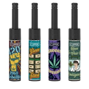 Isqueiro Clipper Mini Tube Recarregável - Retro Weed