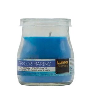 Vela Perfumada em Copo de Iogurte - Azul, Brisa Marinha