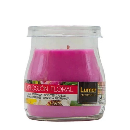 Vela Perfumada em Copo de Iogurte - Rosa Choque, Explosão Floral