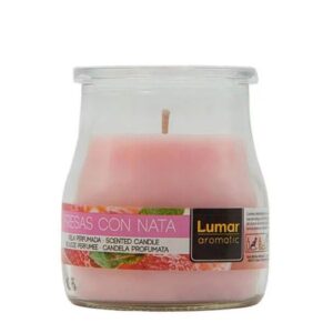 Vela Perfumada em Copo de Iogurte - Rosa Claro, Morango com Natas