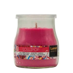 Vela Perfumada em Copo de Iogurte - Rosa Choque, Chupa-Chupa