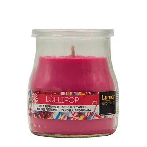 Vela Perfumada em Copo de Iogurte - Rosa Choque, Chupa-Chupa