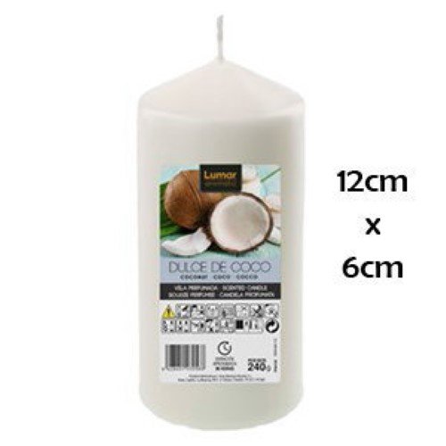 Vela Perfumada 12x5,7cm - Branco, Doce de Coco