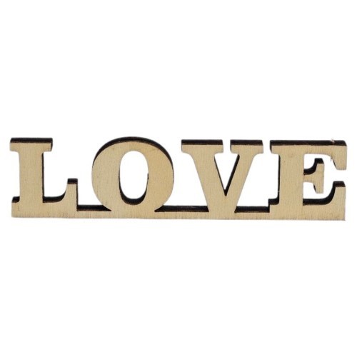 'Love' em Madeira 10x2,5cm - Pack 6