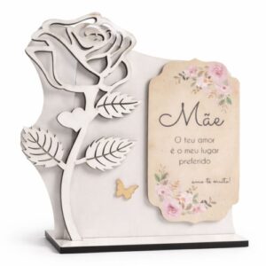 Troféu com Dedicatória 'Mãe' em MDF 3-5mm