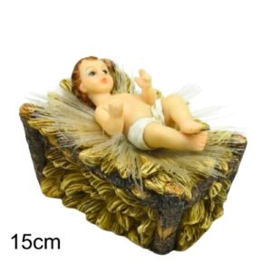 Figura Menino Jesus Deitado com LED 15cm