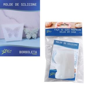 Molde em Silicone para Velas, Resinas, Sabão e Gesso - Borboletas de Flores
