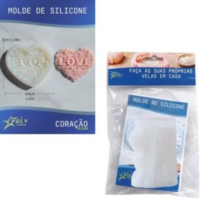 Molde em Silicone para Velas, Resinas, Sabão e Gesso - Coração / Love