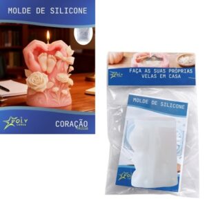Molde em Silicone para Velas, Resinas, Sabão e Gesso - Coração (Mãos / Pés)