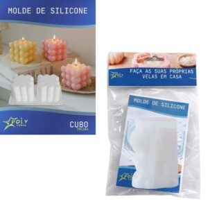 Molde em Silicone para Velas, Resinas, Sabão e Gesso - Cubo com Corações