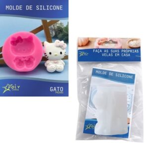 Molde em Silicone para Velas, Resinas, Sabão e Gesso - Hello Kitty