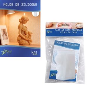 Molde em Silicone para Velas, Resinas, Sabão e Gesso - Mãe com Criança no Colo