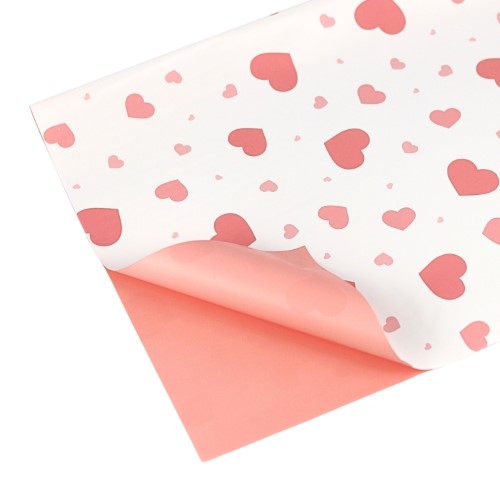 Papel Colorido Quadrado 58 x 58cm - 20 Folhas, Rosa, Corações