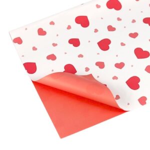 Papel Colorido Quadrado 58 x 58cm - 20 Folhas, Vermelho, Corações