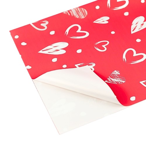 Papel Colorido Quadrado 58 x 58cm - 20 Folhas, Vermelho, Corações