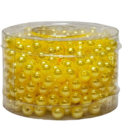Pérola com Furo 8mm - Amarelo
