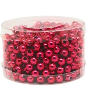 Pérola com Furo 8mm - Vermelho Metalizado