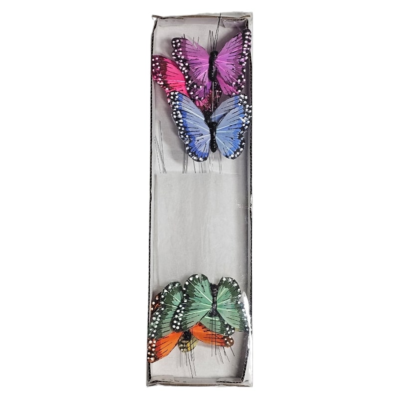 Pick Decorativo Borboleta para Arranjos - Pack 12