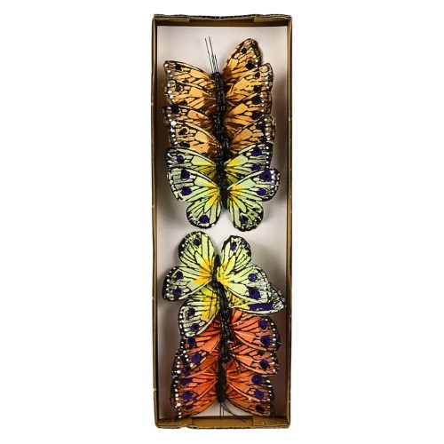 Pick Decorativo Borboleta para Arranjos 8cm - Pack 12