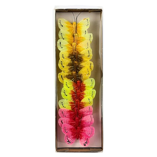 Pick Decorativo Borboleta para Arranjos 8cm - Pack 12